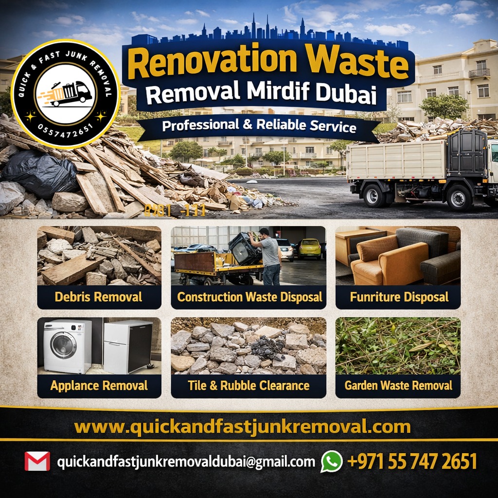 renovation waste removal mirdif dubai