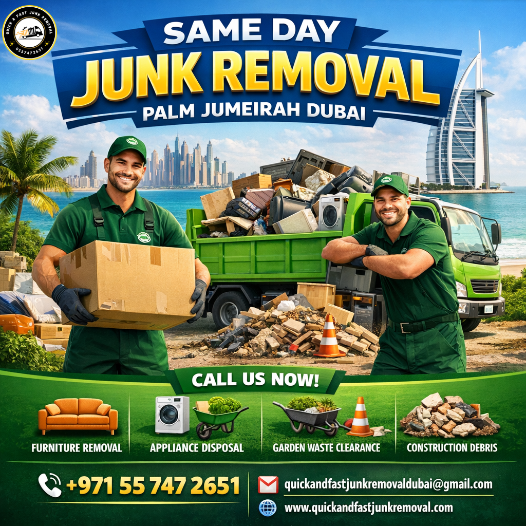Same day junk removal Palm Jumeirah Dubai - Quick and Fast Junk Removal