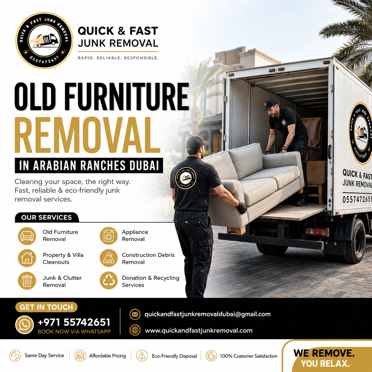 old furniture removal in arabian ranches dubai