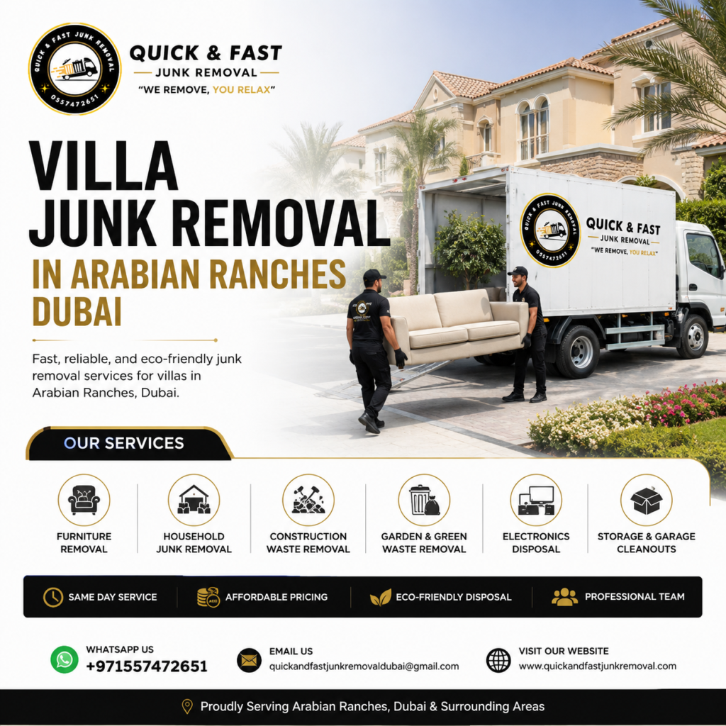 villa junk removal in arabian ranches dubai