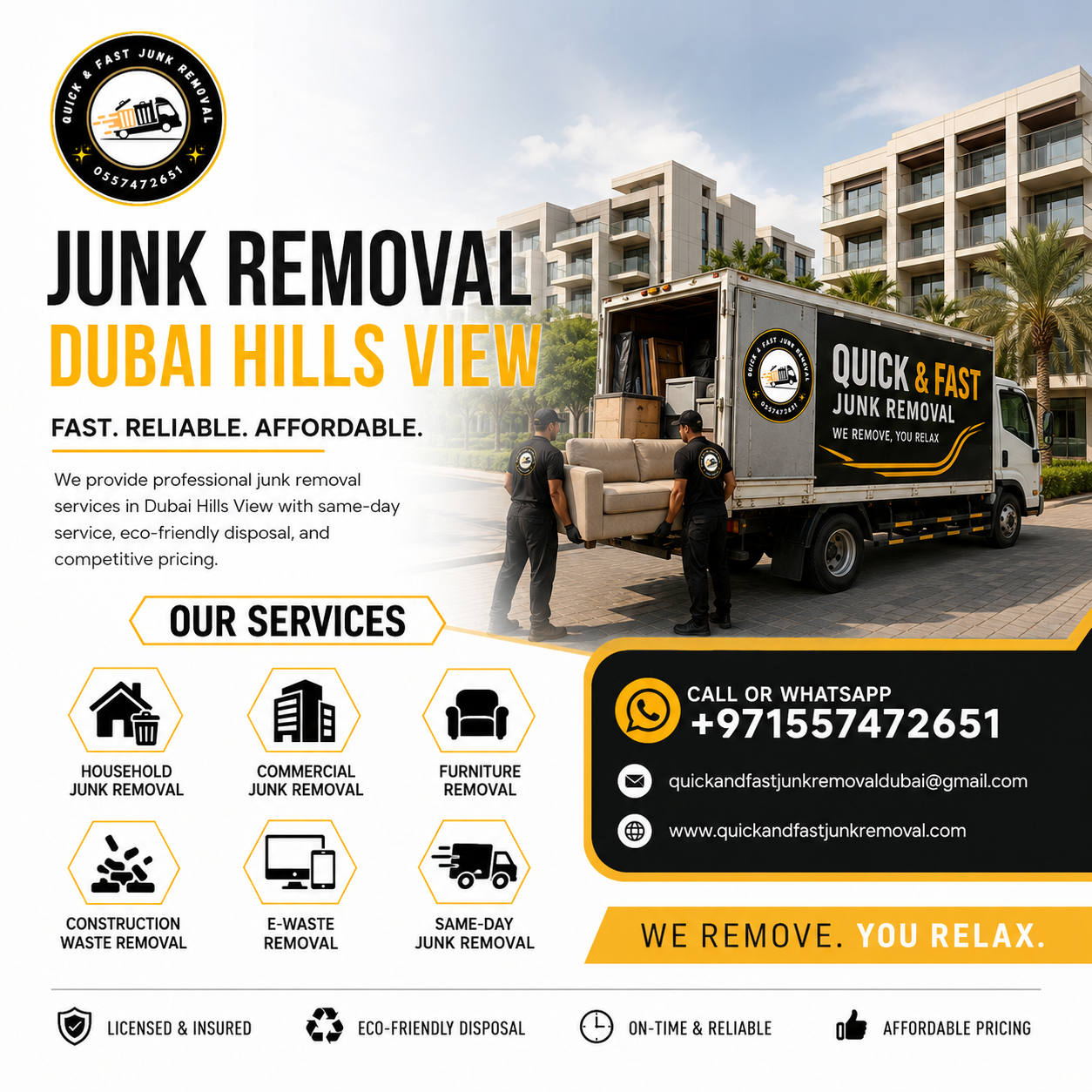 junk removal dubai hills view