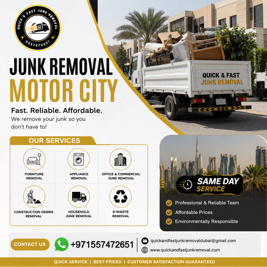 Junk Removal Motor City – Fast, Reliable, and Affordable Services in Dubai junk removal motor city