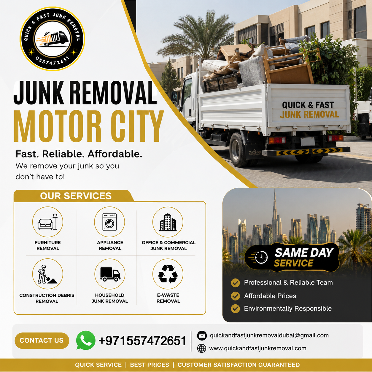 Junk Removal Motor City – Fast, Reliable, and Affordable Services in Dubai junk removal motor city