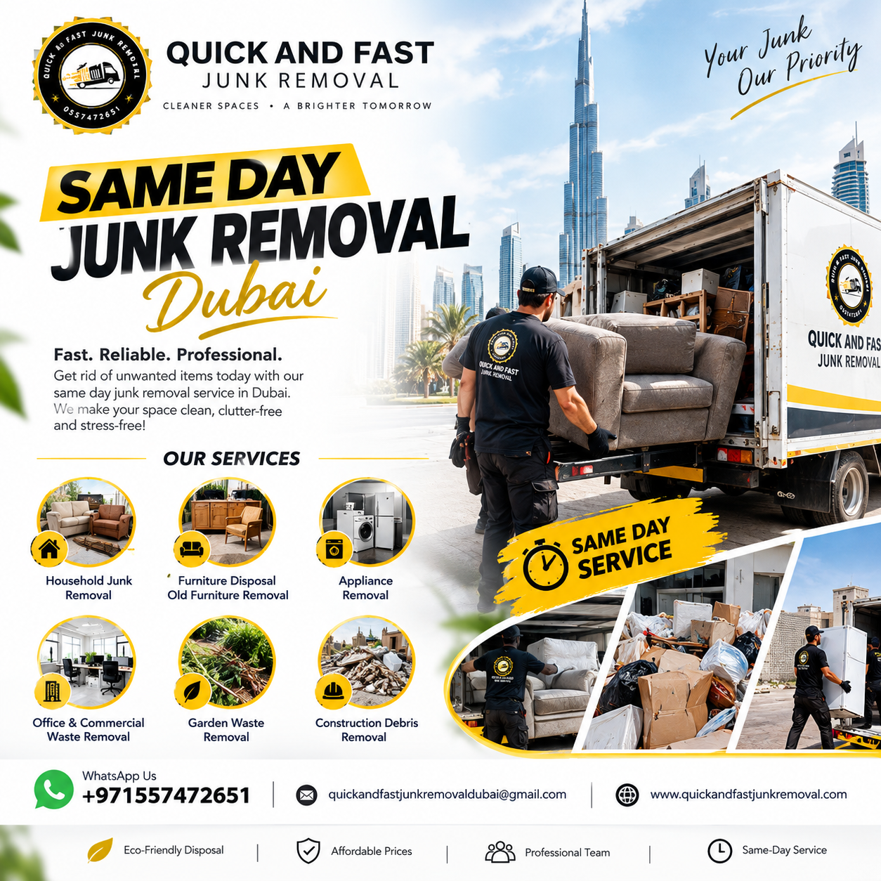 same day junk removal dubai